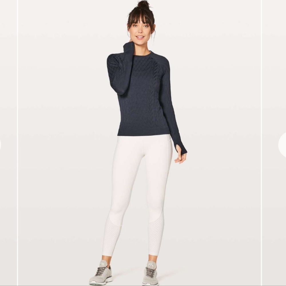 Lululemon Restless Pullover Crewneck Thumbholes Midnight Navy Womens Size 2 NWT - Picture 3 of 16
